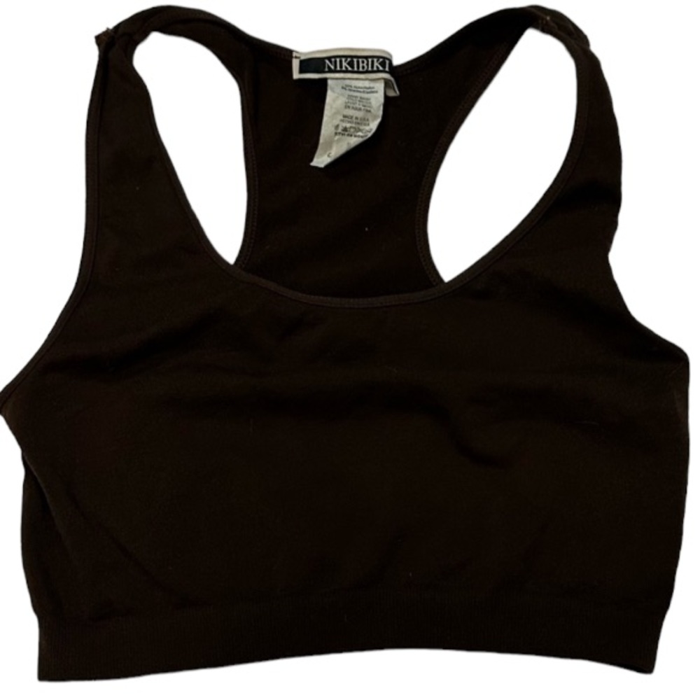Nikibiki Racerback Sports Bra Brown Seamless Wear Size O/S Fits Most Worn Once